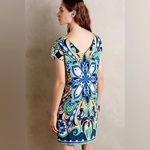 Anthropologie Maeve Folksong Bird Print Shift Dress Size S - Picture 2 of 11